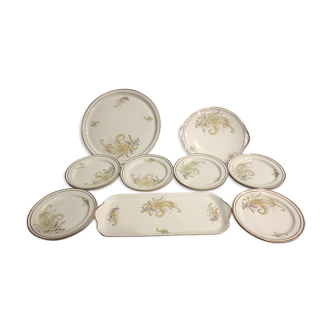 Dessert service 15 pieces of Limoges porcelain