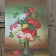 Grand tableau bouquet de fleurs  91,5 x 60,5