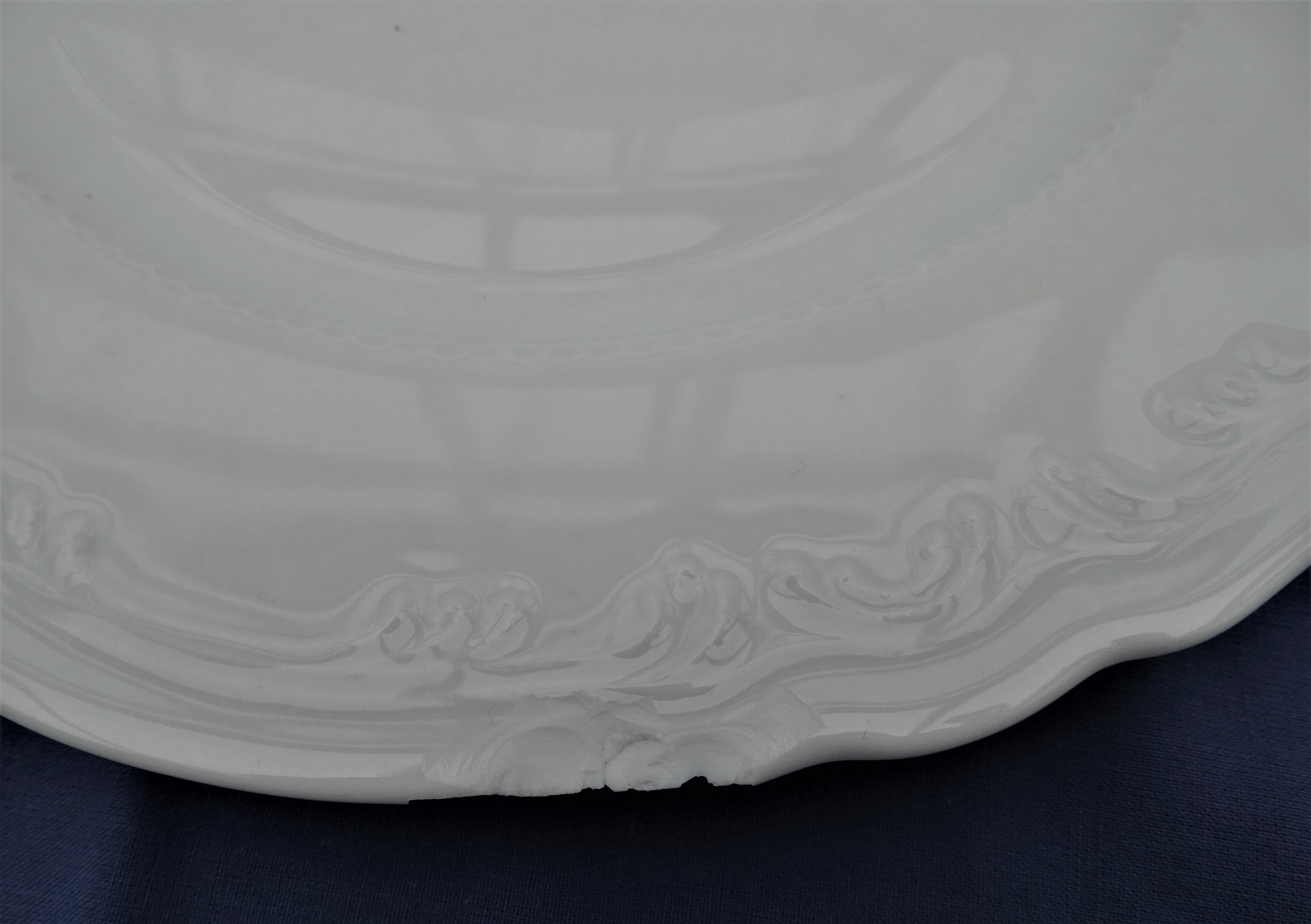 Set de 10 assiettes plates blanches Limoges