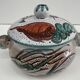 Large glazed and coloured ceramic soup tureen - Vallauris