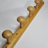Vintage coat rack in turned wood, 5 hooks