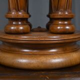 Swivelling stool in walnut, neo-Gothic style – 1900