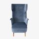 Paire de fauteuils italiens en velours bleu, 1950