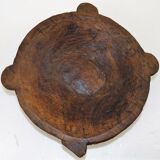 Old raw wood flat bowl