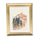 Framed watercolor Route de Vence signed Migueline 1933