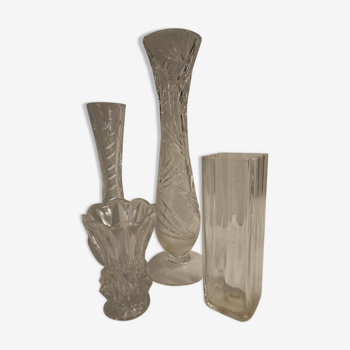 Set crystal vases XIXth