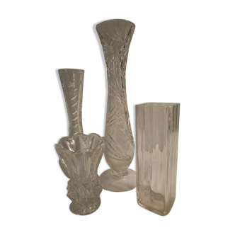 Lot vases cristal XIXeme