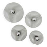 Set of 4 Peil & Putzler Wave milk glass Wall lamp , 1970s