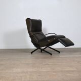 P40 Lounge Chair By Osvaldo Borsani For Tecno In Original Leather, Italy 1960s