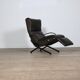 Fauteuil lounge P40 d'Osvaldo Borsani pour Tecno en cuir d'origine, Italie années 1960