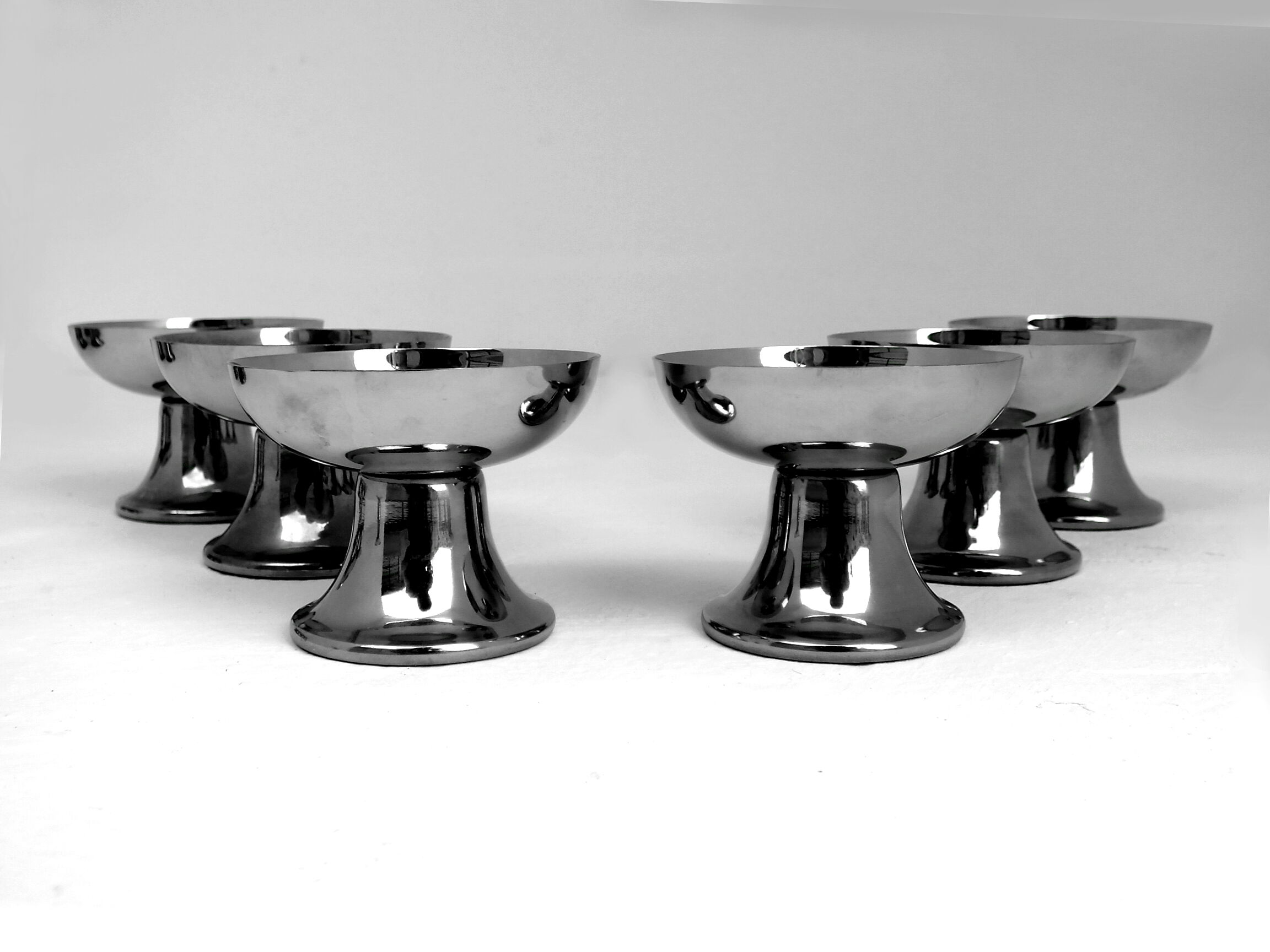 Alfra Italy design Carlo Alessi set 6 ice cream cups years 40