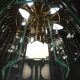 Brass chandelier and beveled glass, Italian manufacturing