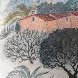 Watercolor landscape of Provence