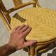Table and chairs bistrot head to head rattan bamboo 1970