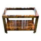 Bar cart desserte goat skin vellum