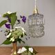 Vintage tulip pendant light in clear molded glass