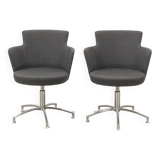 2 fauteuils vintage pivotants en tissu gris de axelson pour garnas 2014 suède