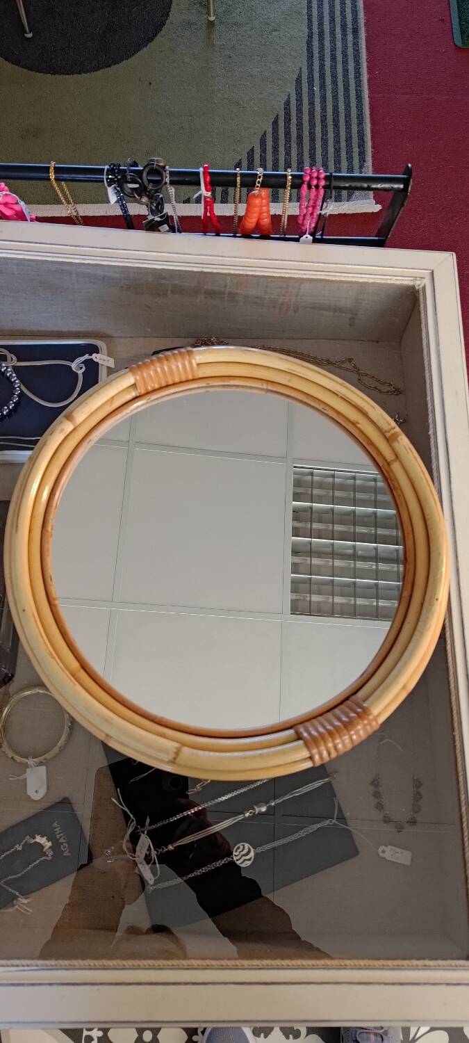 Rattan mirror
