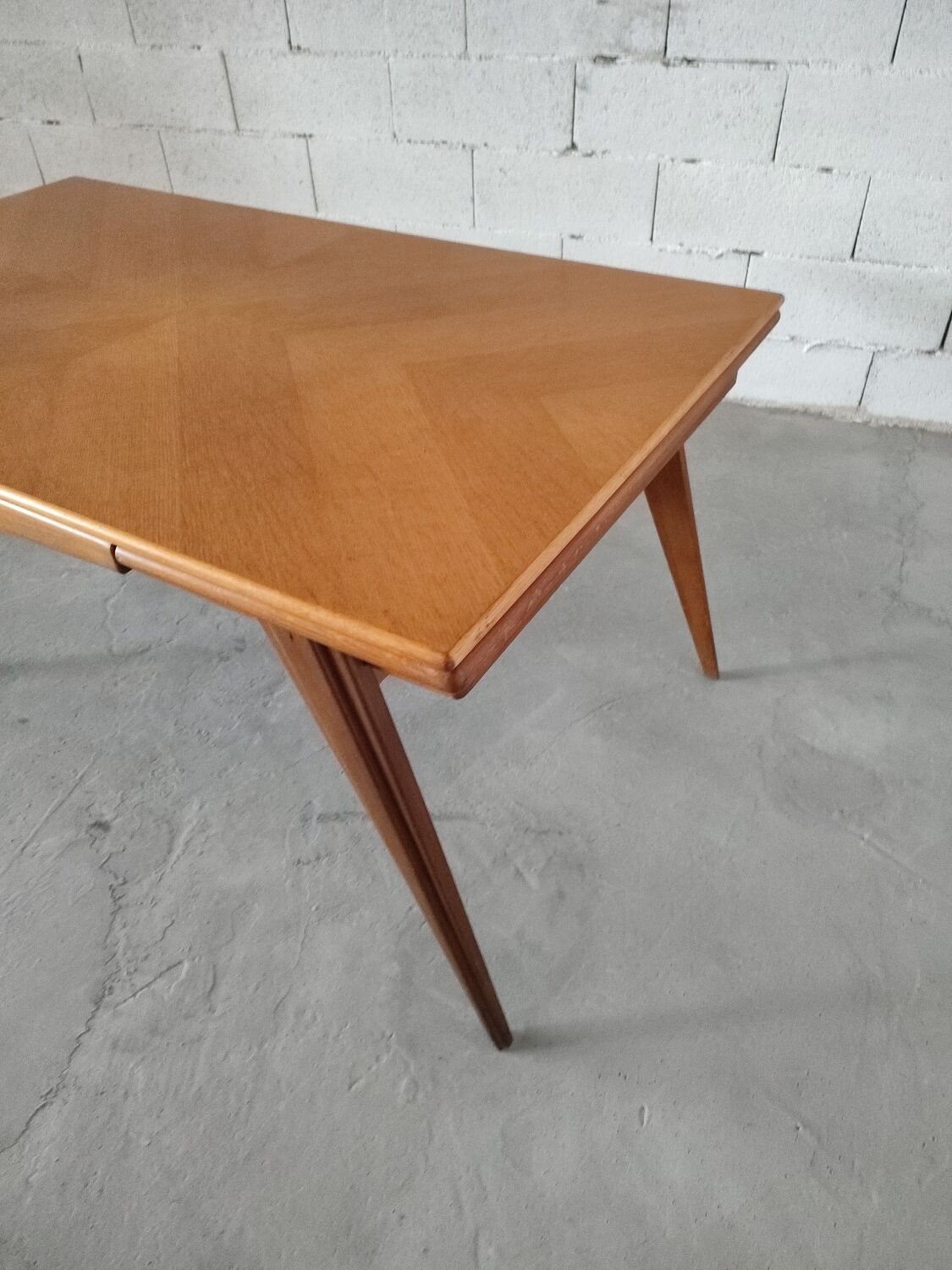 Vintage compass foot dining table