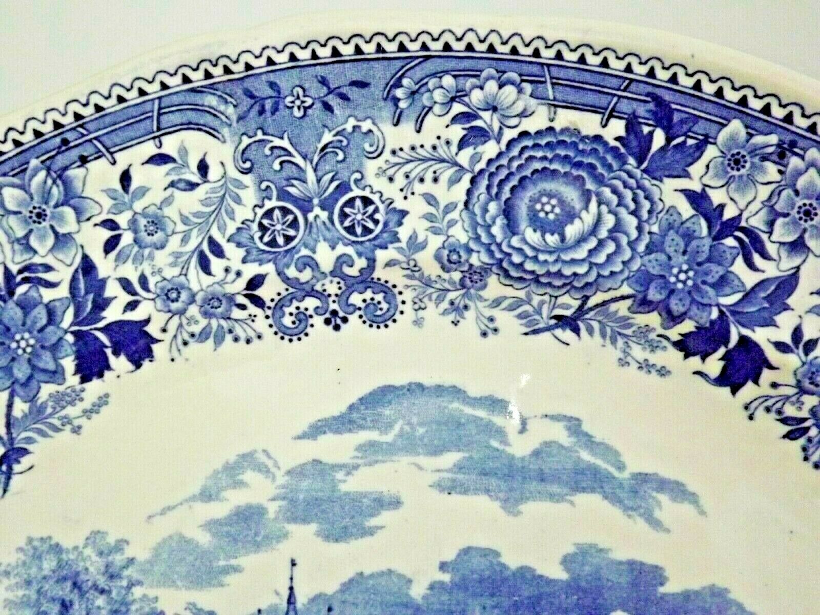 Vintage villiroy & boch burgenland serving plate in blue and white