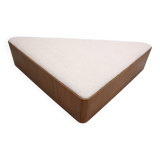 Vintage triangular plywood with boucle-fabric sit element / Ottoman, 1970s