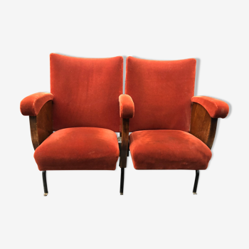 Red velvet cinema chairs 1950