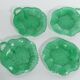 Aesthetic Movement Emerald Green Glass Leaf Plates