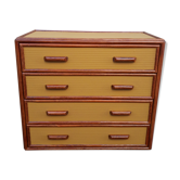 Vintage chest of drawers in rattan and bamboo