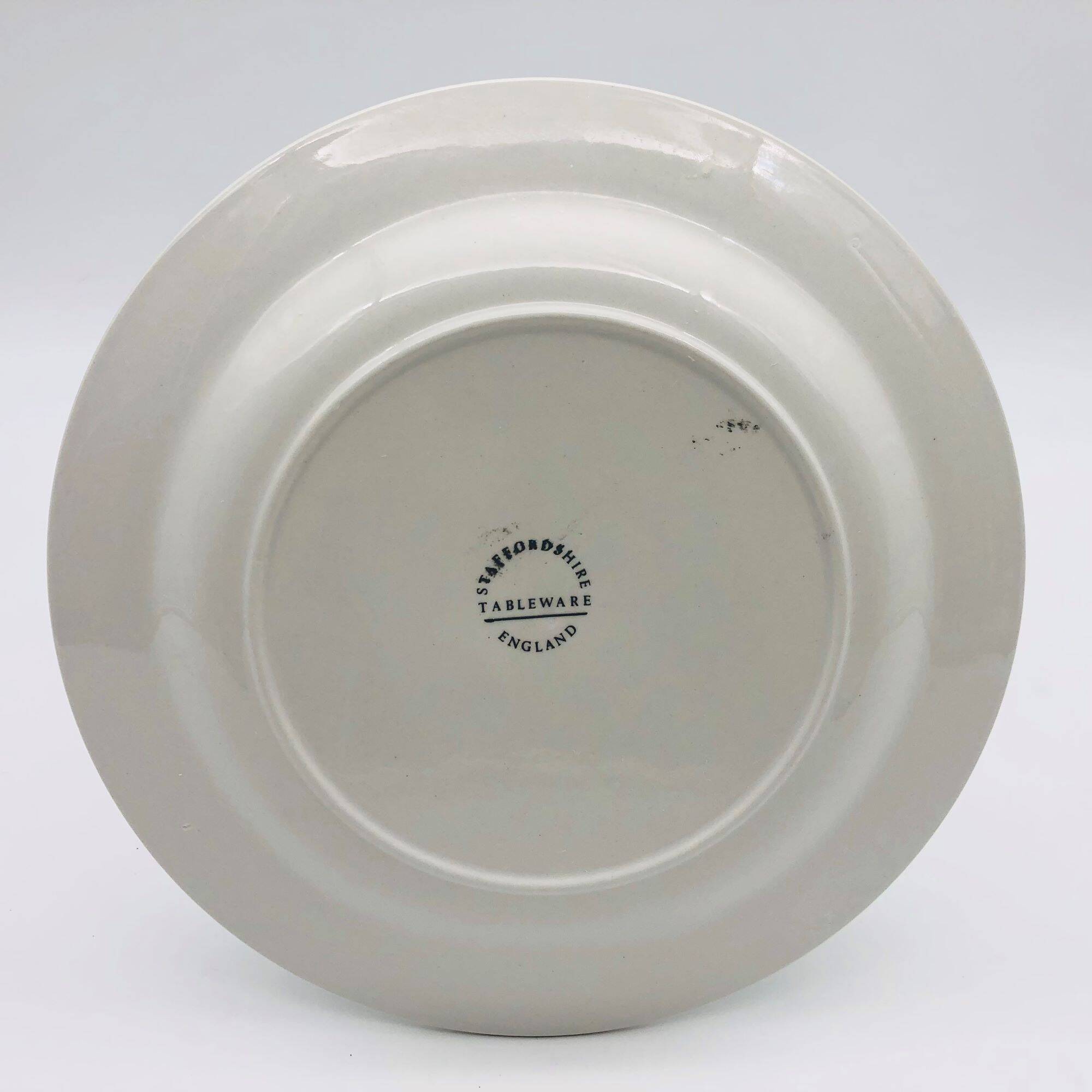 6 English starter/dessert plates, Staffordshire.