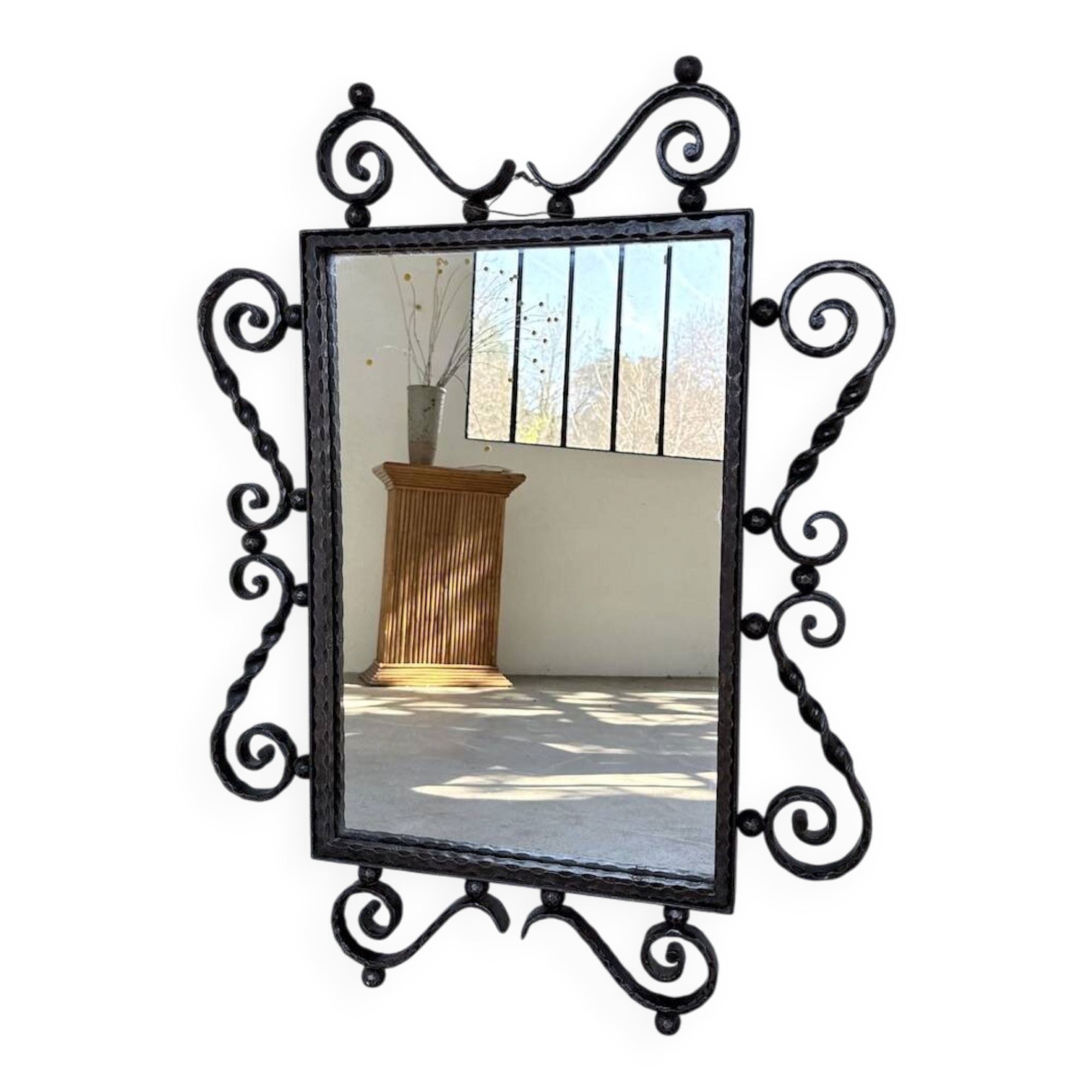 Brutalist wrought iron mirror 1940
