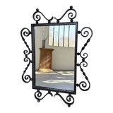 Brutalist wrought iron mirror 1940
