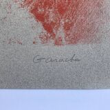 Original lithograph on Ingres paper signed by Claude GARACHE, Suite Vermillon V, 1981