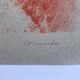 Original lithograph on Ingres paper signed by Claude GARACHE, Suite Vermillon V, 1981