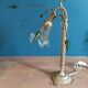 Unique original room lamp glass flower shade golden support
