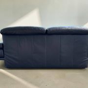 Vintage black leather 3-seater sofa Rolf Benz 6500