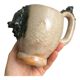 Mug cup with laughing face in sandstone Sylvain Sttublet vintage ceramic 1950