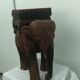Tabouret éléphant en bois sculpté polychromie