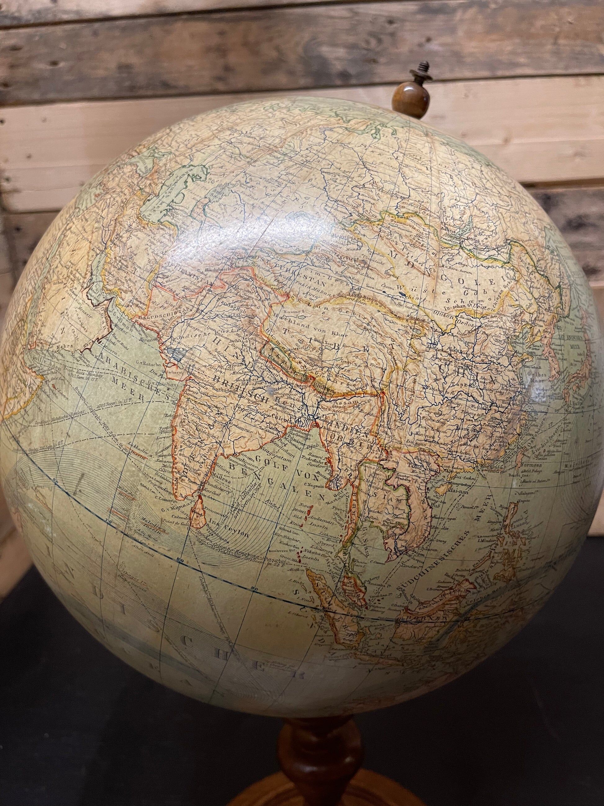 Antique German table globe by Ludwig Julius Heymann Berlin 1890