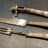 Silver-plated serving cutlery for leg of lamb