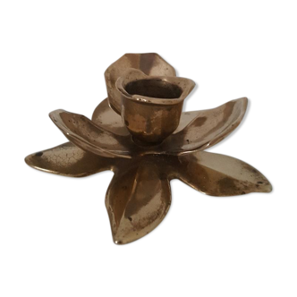 Bougeoir fleur en laiton