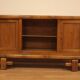 Art Deco Walnut TV Stand, 1950s, Mid-Century Modern Style