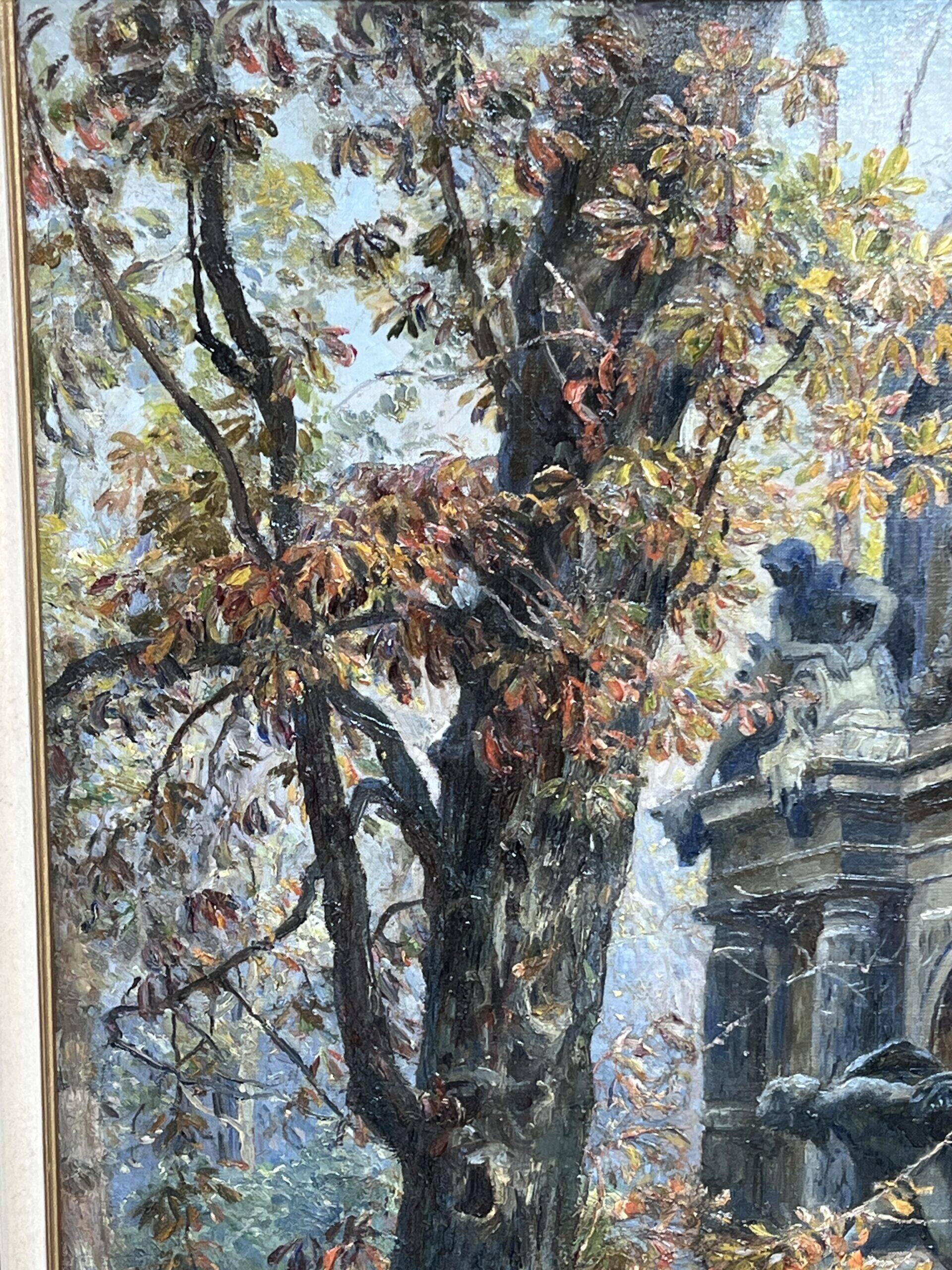 Paul Schaan (1857-1924): The Medici Fountain in the Luxembourg Gardens. Oil on canvas