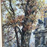 Paul Schaan (1857-1924): The Medici Fountain in the Luxembourg Gardens. Oil on canvas