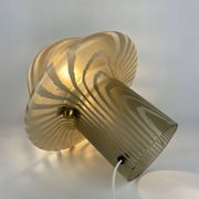 Large mushroom table lamp by Peill and Putzler in smoked glass XL 1970