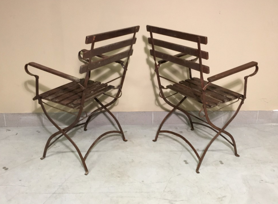 Paire fauteuils de jardin pliants