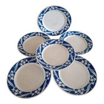 Set of 6 plates iron earth Badonviller