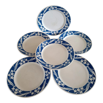 Lot de 6 assiettes terre de fer Badonviller