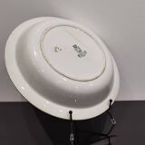 Plat creux ancien en porcelaine opaque de Gien terre de fer décor vert