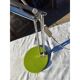 Lampe vintage métal vert et chrome