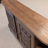 Oak console shelf on foot